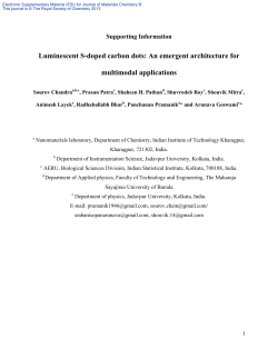 Luminescent S-doped carbon dots: An emergent architecture for