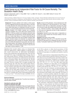 Sleep Apnea as an Independent Risk Factor for All