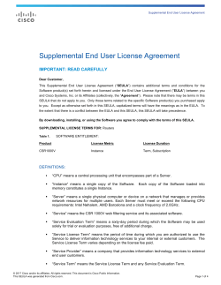 Supplemental End User License Agreement