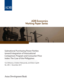 Subnational Purchasing Power Parities toward Integration of