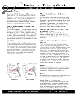 Eustachian Tube Dysfunction