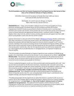 This March 2015 press release - Cities for Financial Empowerment