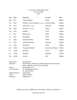 St. Vincent-St. Mary High School Varsity Football 2013 Day Date