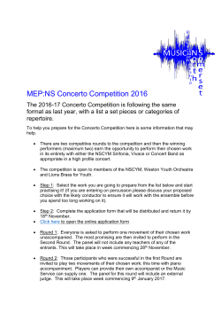 MEP:NS Concerto Competition 2016