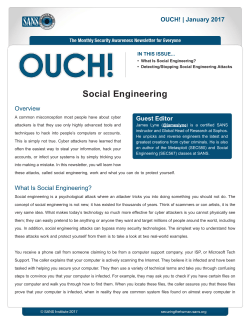 OUCH! - SANS Securing the Human