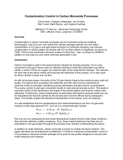 Contamination Control in Carbon Monoxide Processes