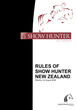rules of show hunter new zealand