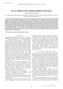 Error Models of the Analog to Digital Converters