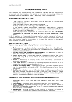 Anti-Cyber Bullying Policy - Scoil Cholmcille Ballybrack
