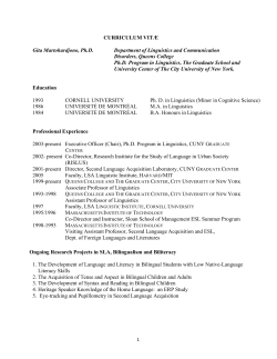 CURRICULUM VITÆ Gita Martohardjono, Ph.D. Department of