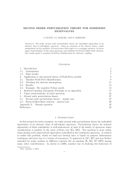 SECOND ORDER PERTURBATION THEORY FOR EMBEDDED