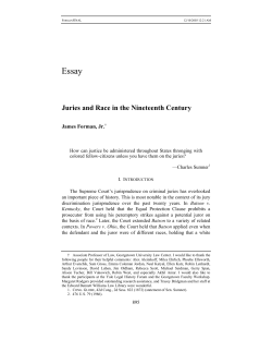 Juries and Race in the Nineteenth Century