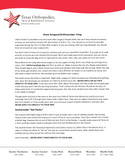 Knee Surgery/Arthroscopy: Icing