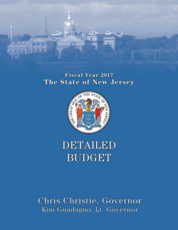 proposed budget - State of New Jersey