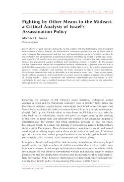 Fighting by Other Means in the Mideast: a Critical Analysis of Israel`s