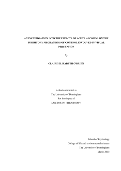 an investigation into the effects of acute alcohol on the inhibitory
