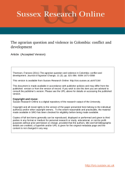 The agrarian question and violence in Colombia: conflict and