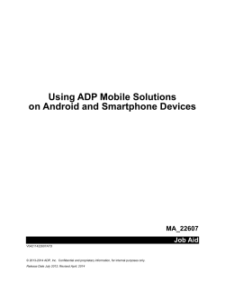Using ADP Mobile Solutions on Android and Smartphone Devices