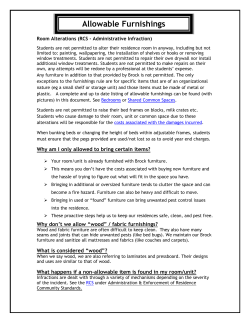 Allowable Furnishings