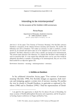 Intending to be misinterpreted