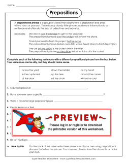 Prepositions - Super Teacher Worksheets