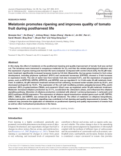 Melatonin promotes ripening and improves quality of tomato fruit