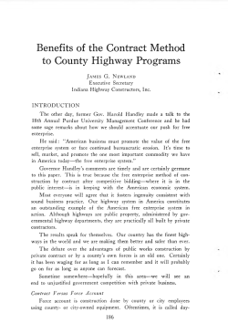 Benefits of the Contract Method to County Highway - Purdue e-Pubs