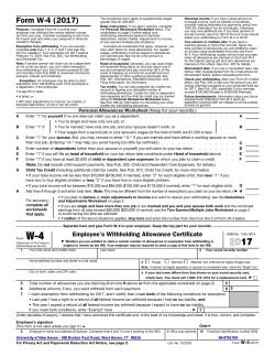 2017 Form W-4 - University of New Haven
