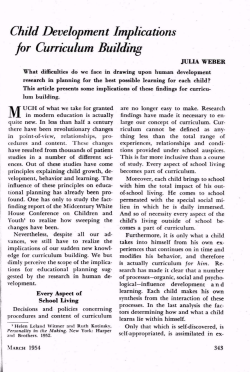 Child Development Implications for Curriculum Building