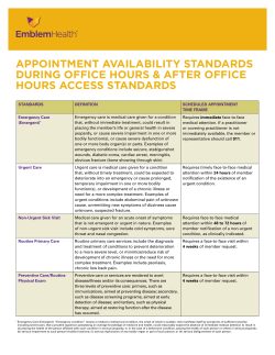 Appointment Availability Standards During Office