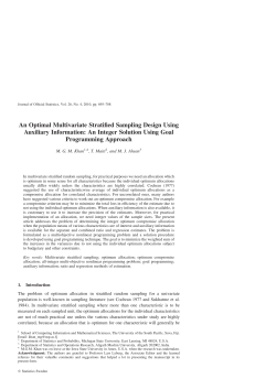 An Optimal Multivariate Stratified Sampling Design Using Auxiliary