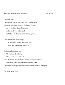 1. A reading from the Book of Genesis 1:26