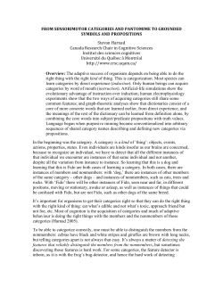 FROM SENSORIMOTOR CATEGORIES AND PANTOMIME TO