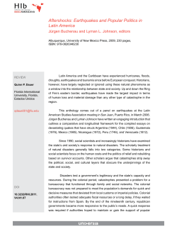 Aftershocks: Earthquakes and Popular Politics in Latin America
