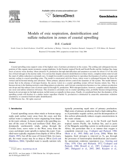 Canfield, D.E. 2006, Models of oxic respiration, denitrification and