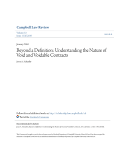 Beyond a Definition: Understanding the Nature of Void and Voidable