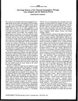 Surviving Sources of the Classical Geographers Through Late