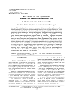 Nano-Fortified Zero Trans Vegetable Butter from Palm Olein and