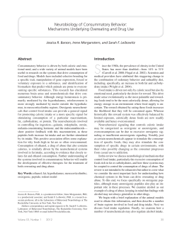 Neurobiology of Consummatory Behavior: Mechanisms Underlying