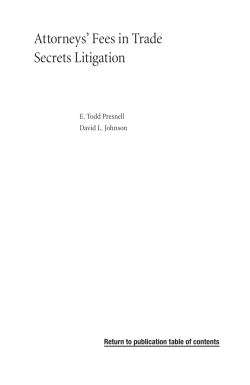 Attorneys` Fees in Trade Secrets Litigation