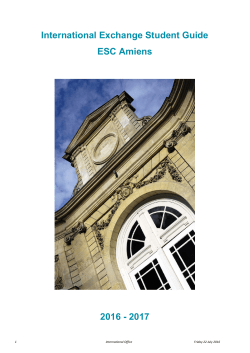 International Exchange Student Guide ESC Amiens 2016