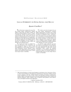 Legal Hybridity in Hong Kong and Macau