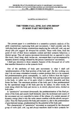 the verbs fall, sink, sag and droop in body part movements