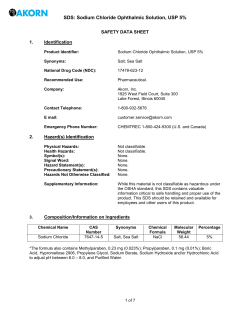 SDS: Sodium Chloride Ophthalmic Solution, USP 5%
