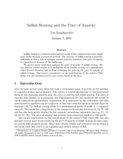Sel&yen;sh outing and the Price of Anarchy Tim IougSgardenb January