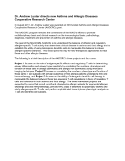 Dr. Andrew Luster directs new Asthma and Allergic