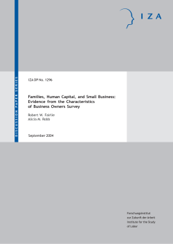 Families, Human Capital, and Small Business: Evidence from