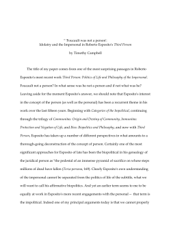 " `Foucault was not a person`: Idolatry and the Impersonal in Roberto