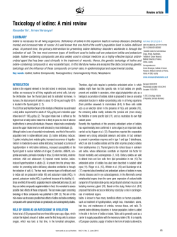 Toxicology of iodine: A mini review