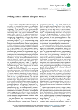 Pollen grains as airborne allergenic particles
